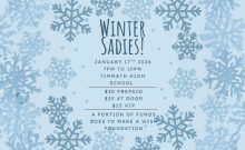 Winter Sadies Flyer with date, time, and price