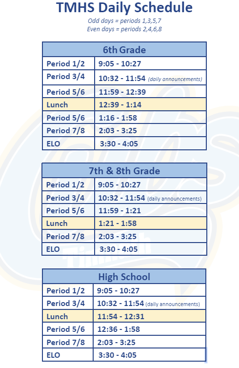 Bell schedule