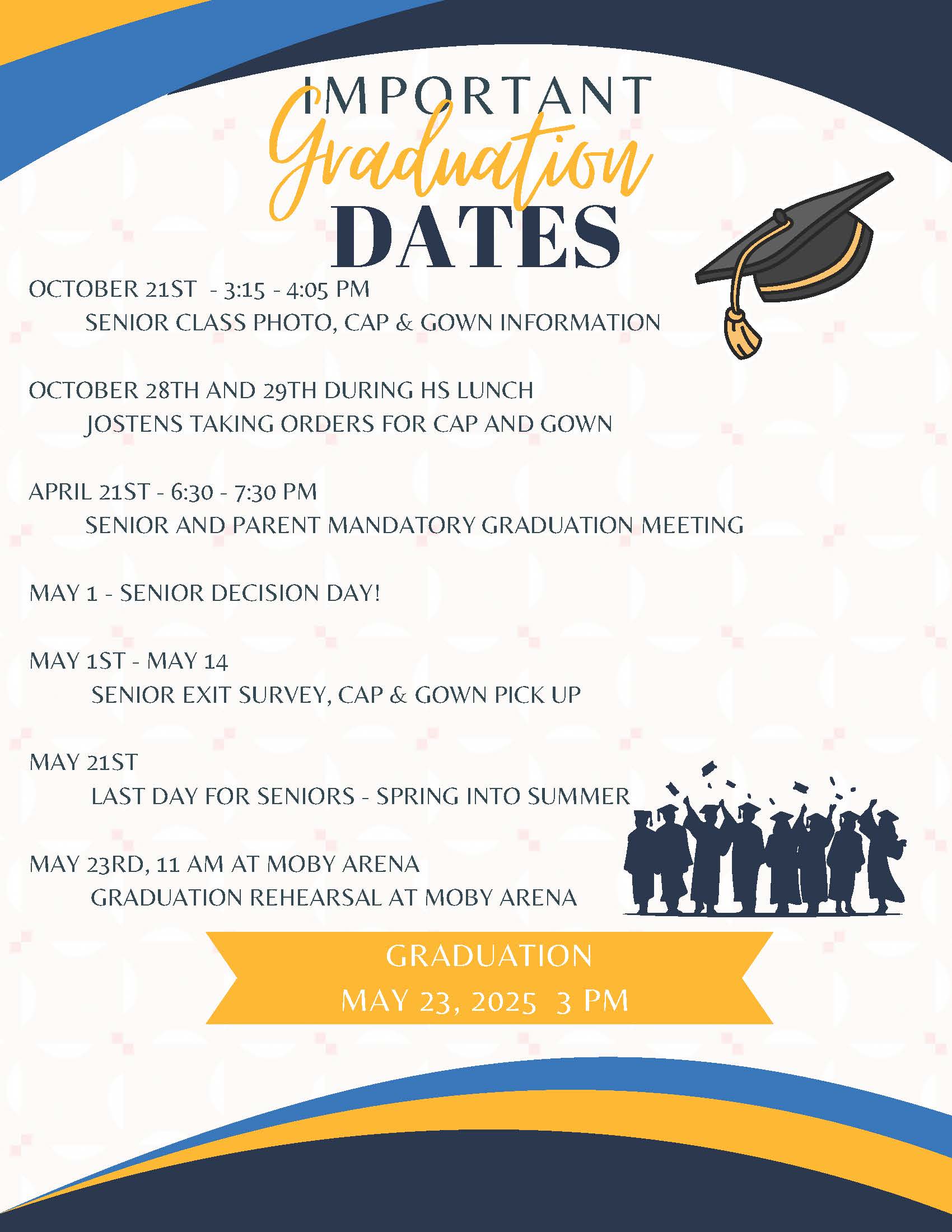 Graduation Important Dates